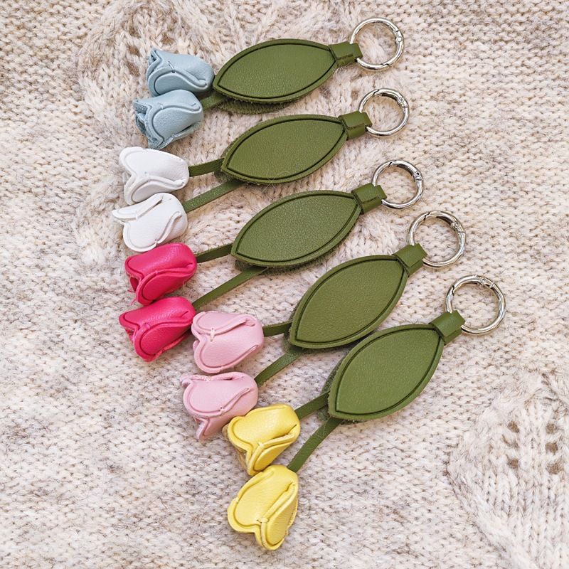 手工郁金香花朵皮革配件 diy钥匙扣箱包挂件围巾服装配饰品