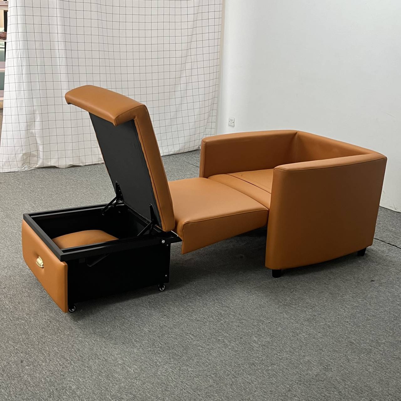 Almacenamiento plegable multifuncional de una sola persona balcón sofá cama de almuerzo tecnología de tela silla de acompañamiento médico