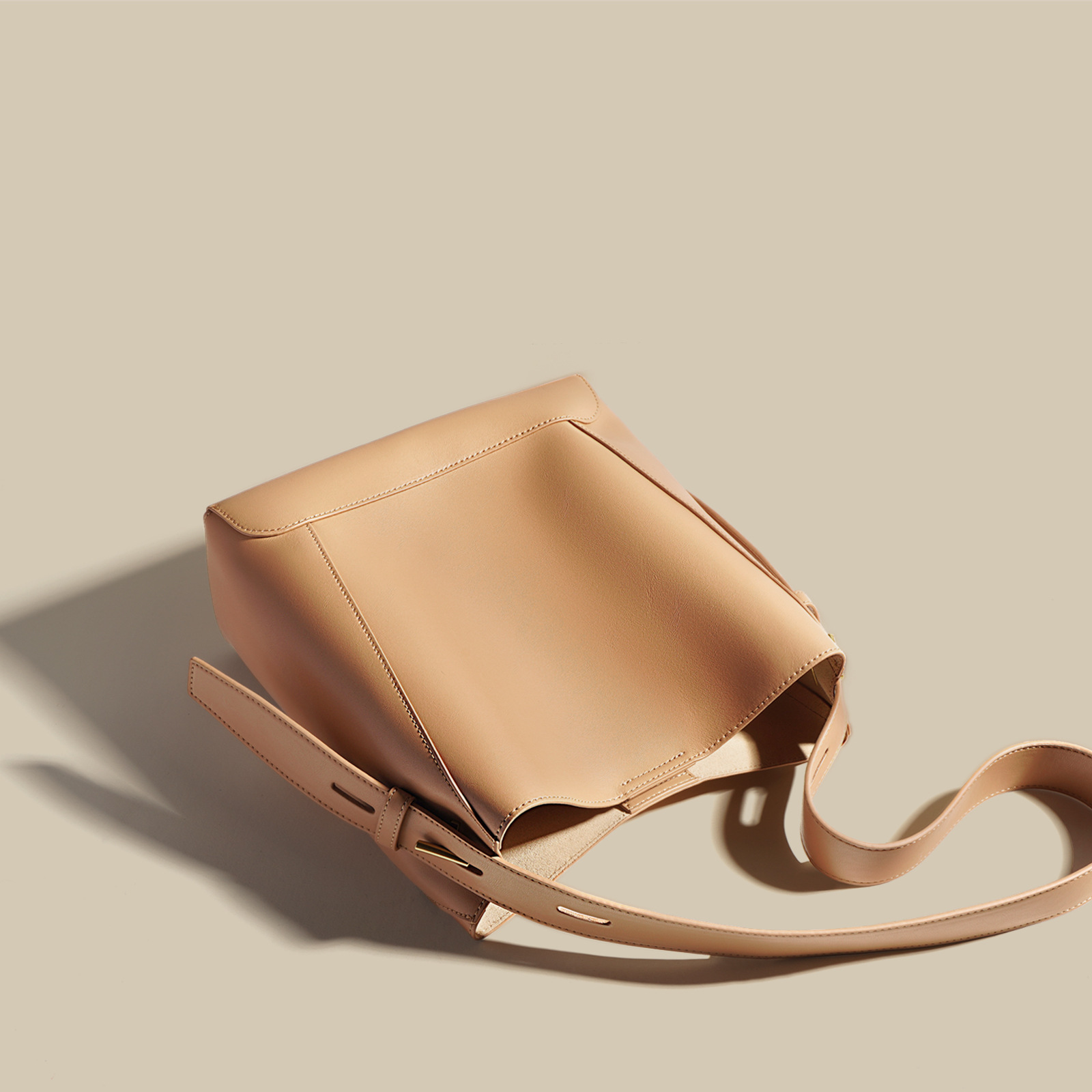 Leren bucket bag dames grote capaciteit schoudertas_voghion.com