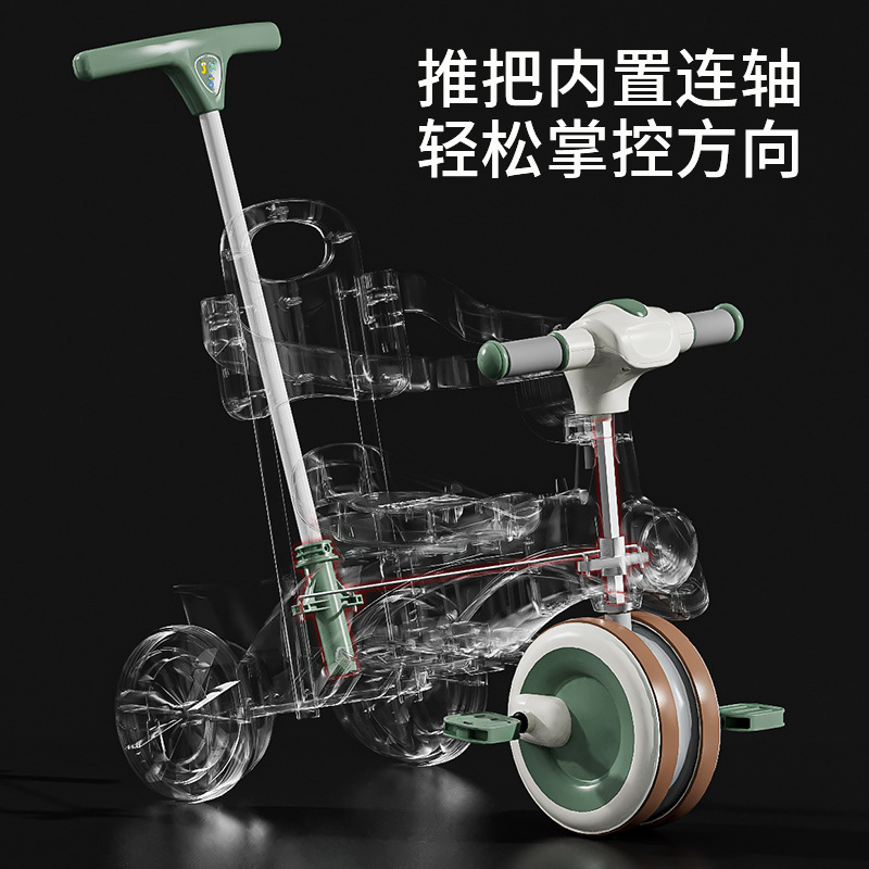 Triciclo para niños, bicicleta 1-2-3 a 6 años, bicicleta de pedales para niños, cochecito para bebés, cochecito para bebés