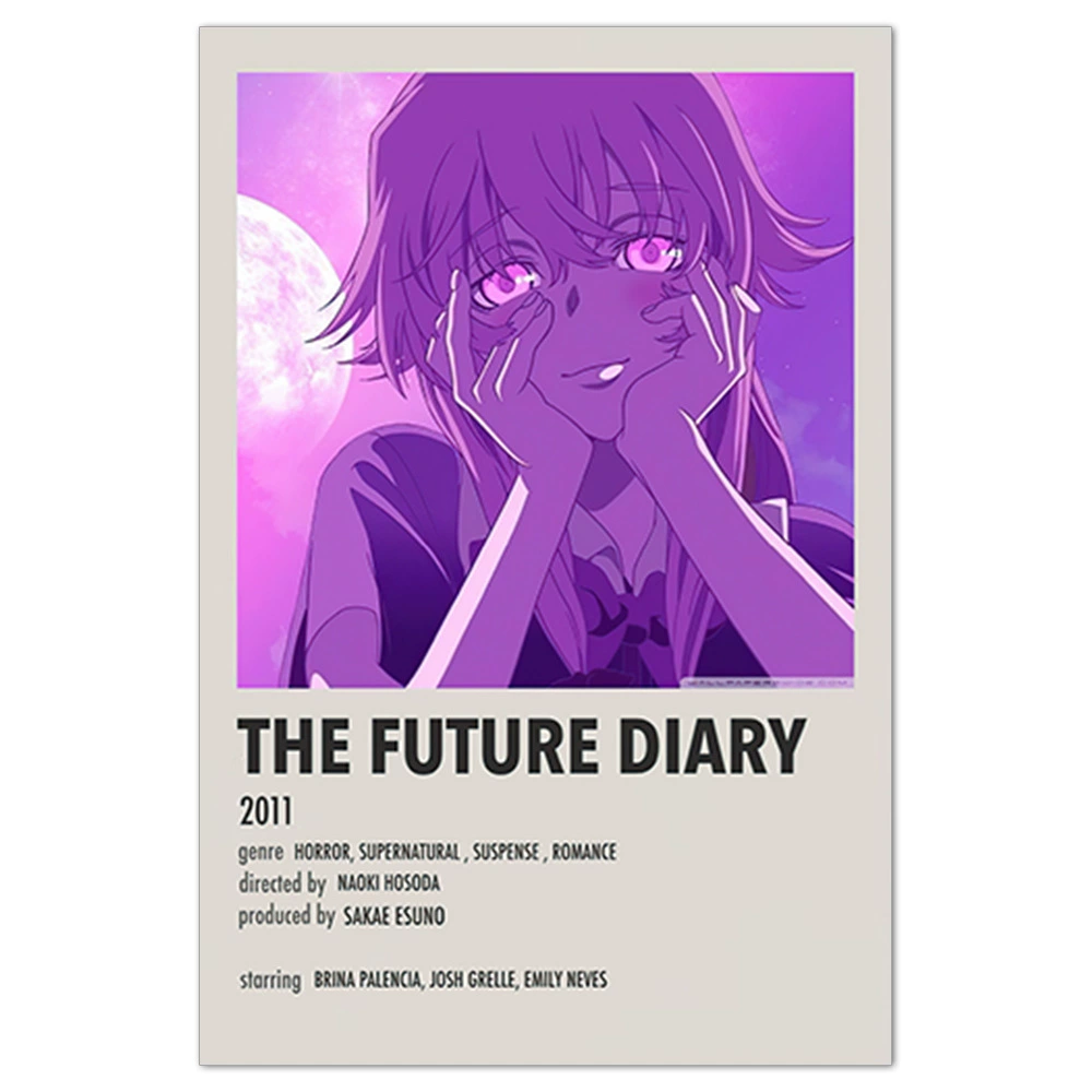 Плакат-наклейка Mirai Nikki (Future Diary) — аниме-мурал, разные размеры (10×15–50×70 см)