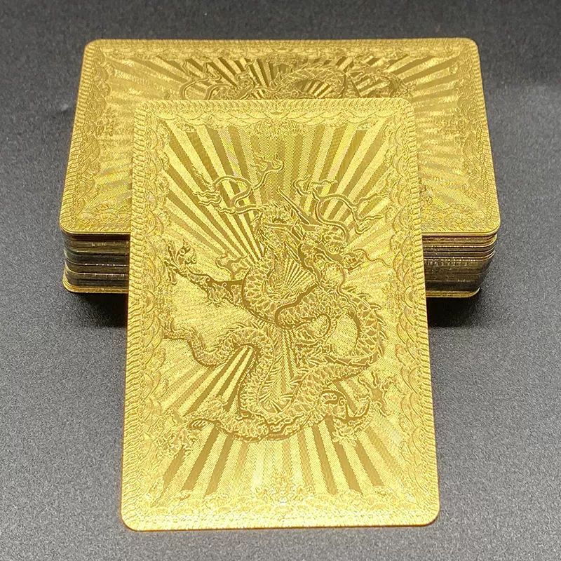 Golden playing cards, waterproof plastic hair mesh PVC, 24 carat, wholesale, internet celebrity, washable