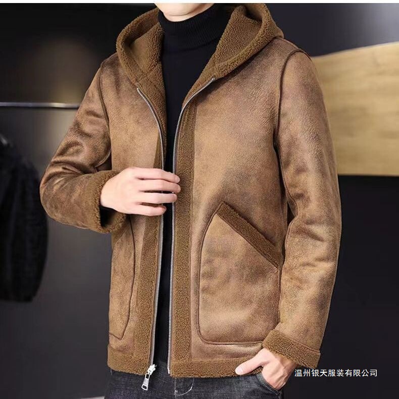 Reversible Men's Jacket 2025 Winter New Style Fleece-Lined Thickened Casual Versatile Hooded Coat Warm Teddy Fleece Reversible Men's Jacket 2025 Winter New Style Fleece-Lined Thickened Casual Versatile Hooded Coat Warm Teddy Fleece