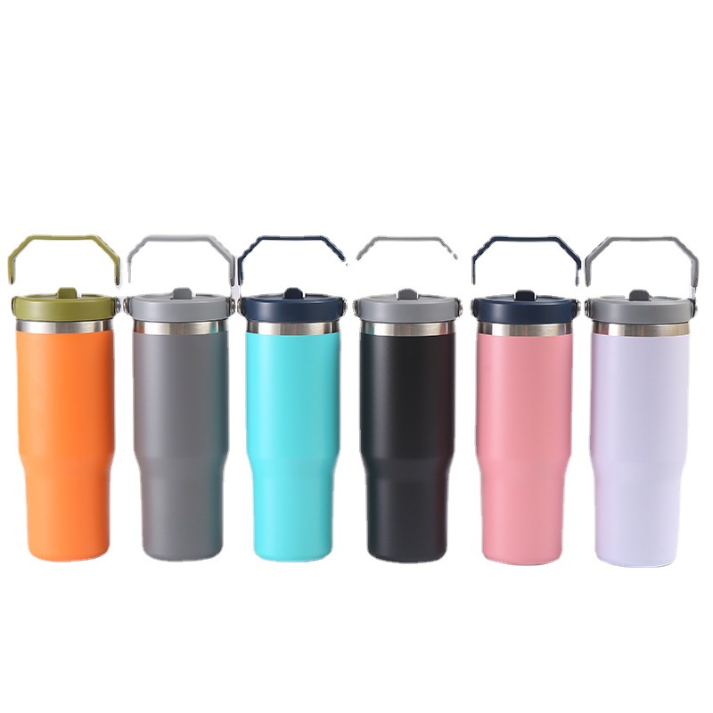 New Foreign Model 3020Oz Stainless Steel Portable Car Top Quality With Duckbill Straw, Car-Mounted Insulated Cup For Keeping_voghion.com