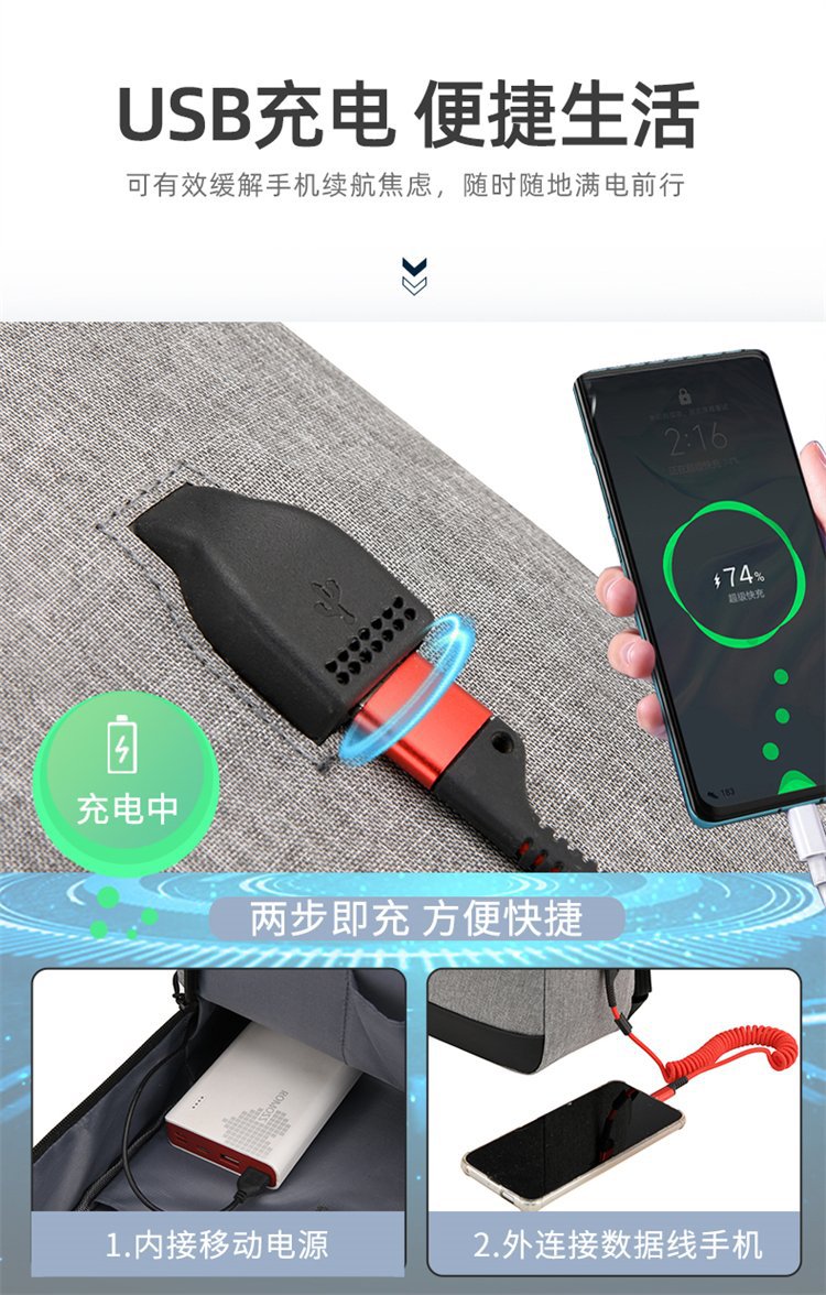 A new 16-inch cross-border computer three-in-one backpack with USB charging, a large-capacity business and leisure backpack for junior high school students, for men undefined