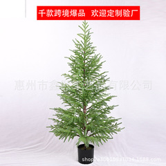 亚马逊热卖仿真圣诞树绿植人造诺福克松仿真手感松针树盆栽造景