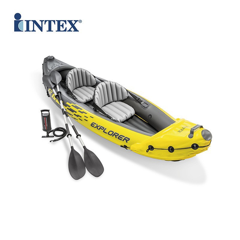 Intex68307K2 Luxury Explorer Two-Person Boat Set Double Canoe Kayak Inflatable Boat