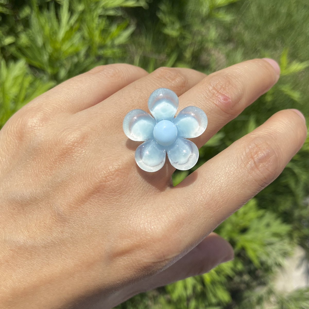 Wholesale Jewelry Acrylic Flower Three-dimensional Ring Nihaojewelry display picture 4