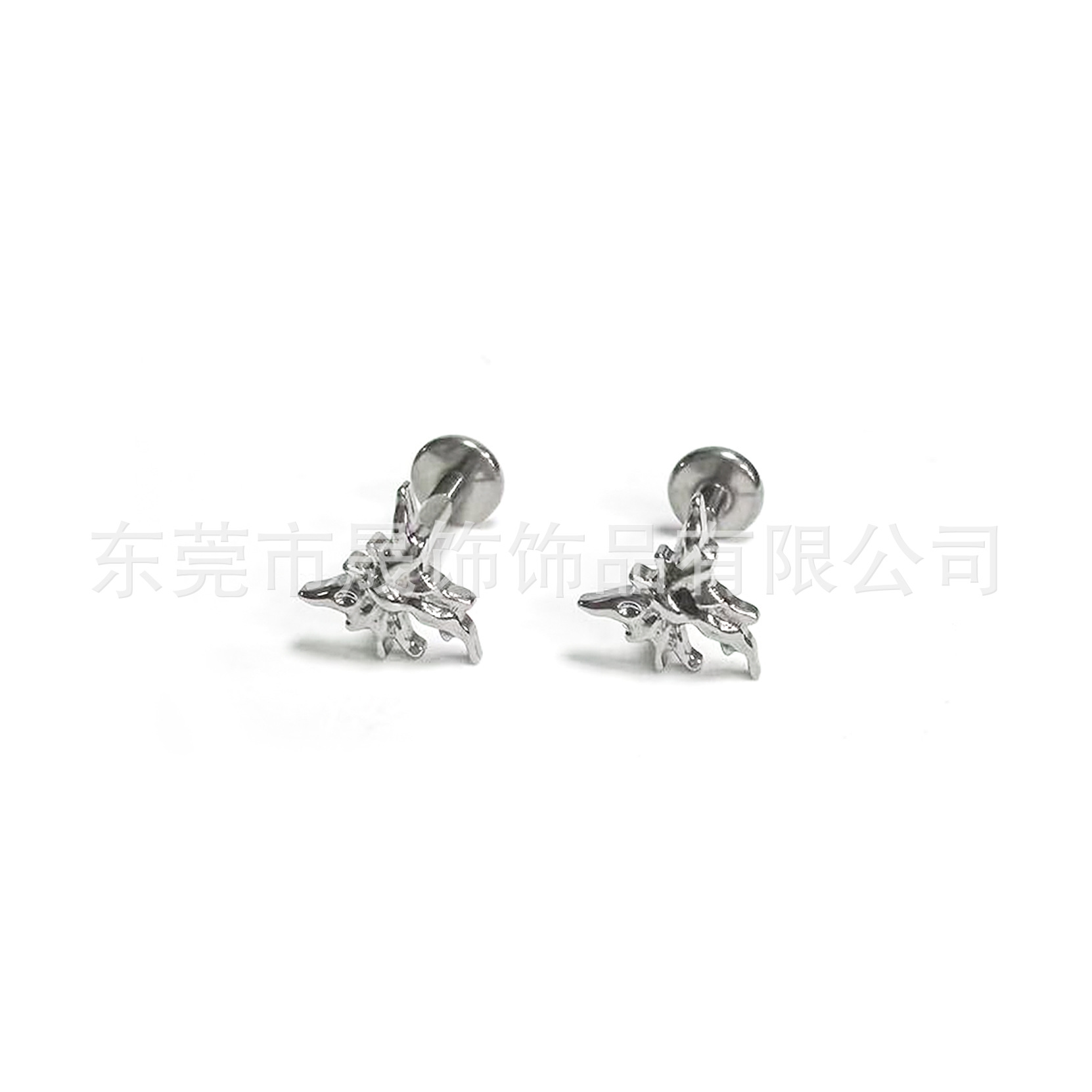 F136 Titanium Alloy 朋克流体 Liquid 态 Butterfly Ear Stud Helix Cartilage Stud Labret Stud 人体 Piercing Jewelry Accessories