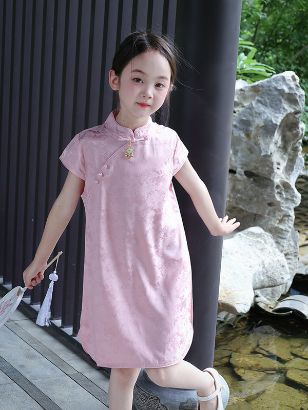 女の子改良チャイナドレス漢服夏子供スカート新中国風のボタン中国風の小さな女の子のドレス唐装|undefined