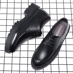 Men's height increasing shoes 8cm summer sandals inner height increasing leather shoes 10cm men's hollow business formal wear big head men's shoes