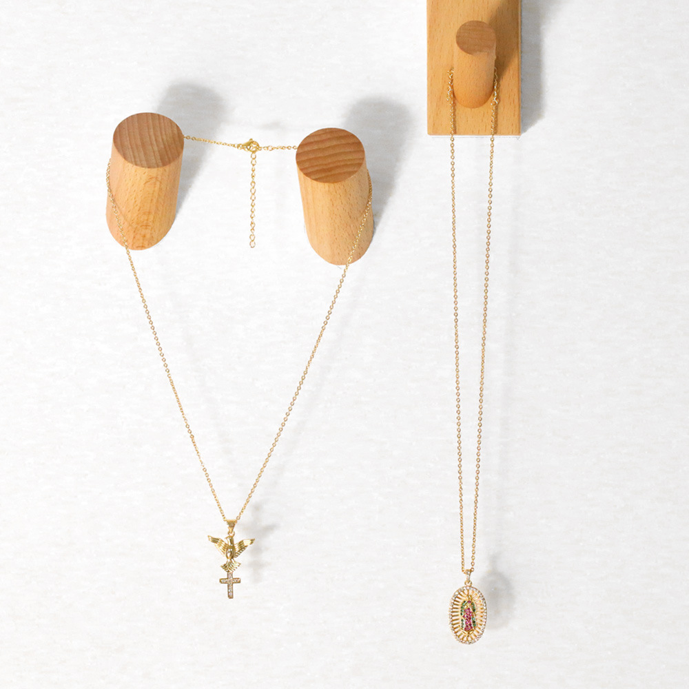 creative diamond-encrusted peace dove cross pendant copper zircon Virgin necklace