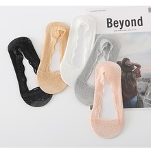 船袜女夏新款蕾丝花边隐形袜防滑硅胶花纹袜子女 批发工厂直供