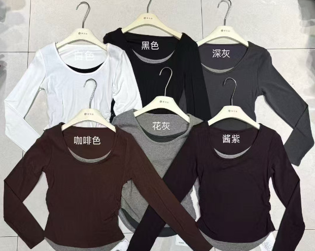 小众设计感个性撞色假两件修身羊绒打底衫女早秋新款韩版气质显瘦|undefined