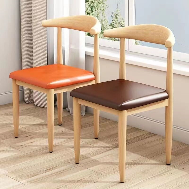 Dining Chair for Home Use, Nordic Style with Backrest, Modern Minimalist Desk Chair for Bedroom and Dining Room, Faux Wood Iron Art Horn Chair Dining Chair for Home Use, Nordic Style with Backrest, Modern Minimalist Desk Chair for Bedroom and Dining Room, Faux Wood Iron Art Horn Chair