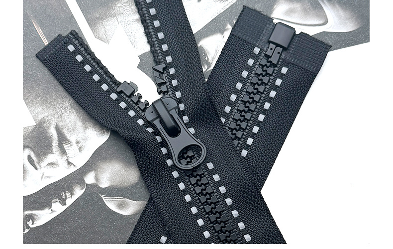 尼龙反光点拉链,树脂反光波点拉链,反装拉链