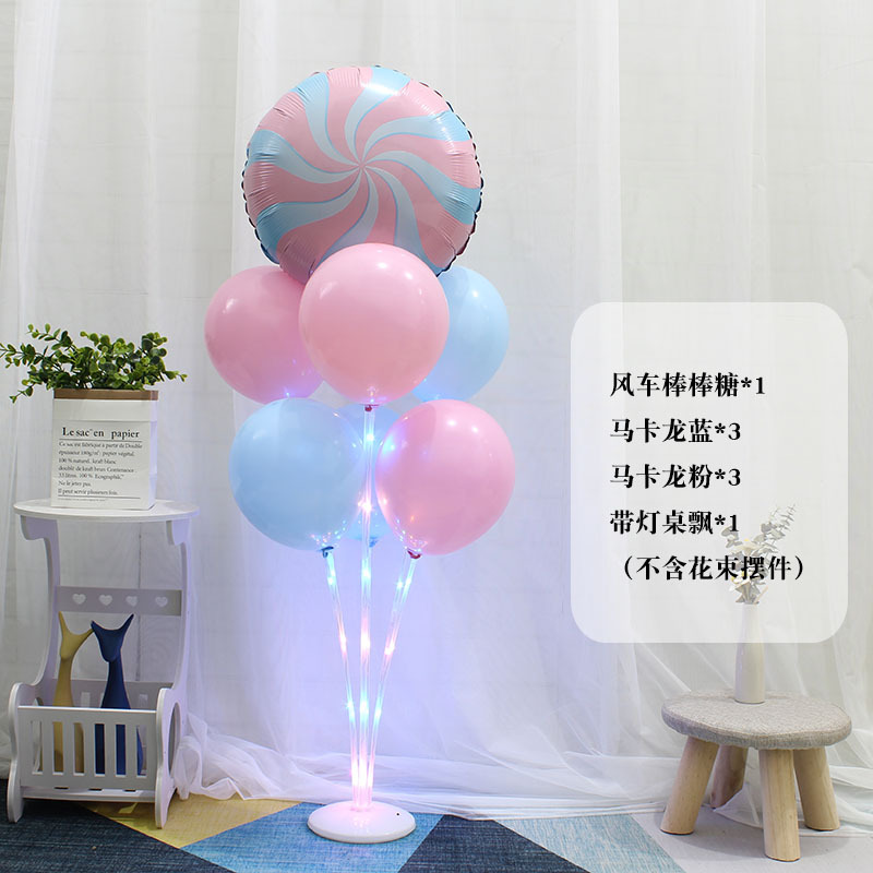 Mesa de piso luminoso con luz flotante Día del niño bebé cumpleaños traje globo decoración la boda partido soporte