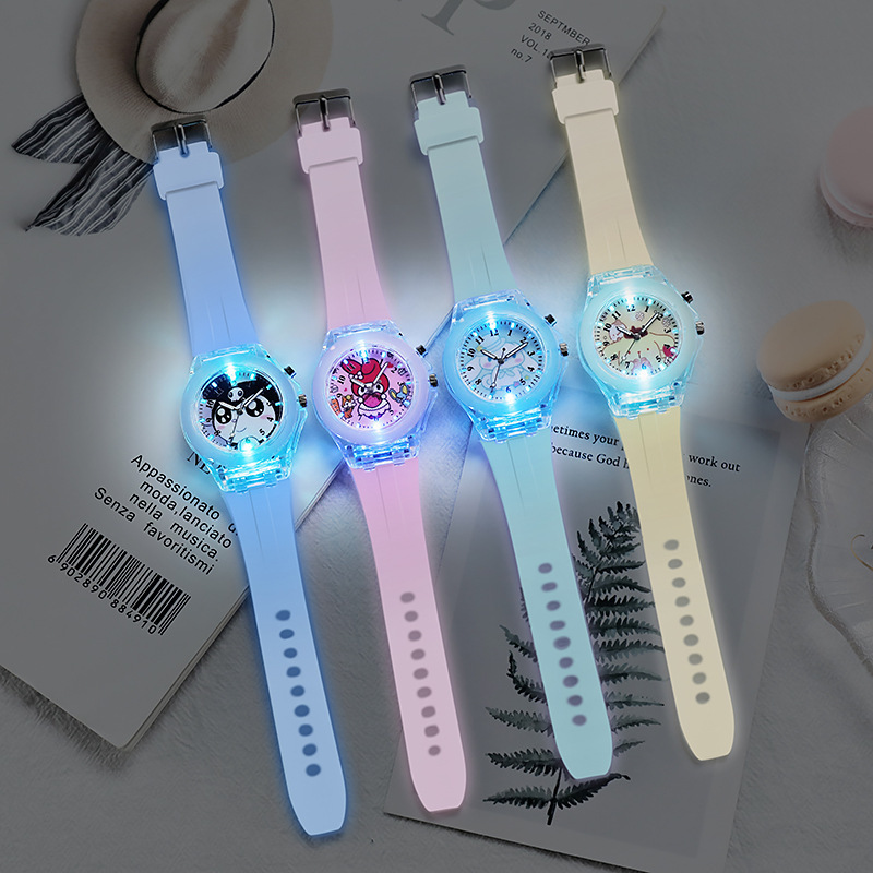 Primary and Secondary School Students Watch Luminous Children's Electronic Watch Silicone Cartoon Watch Wholesale New Ice and Snow Princess
