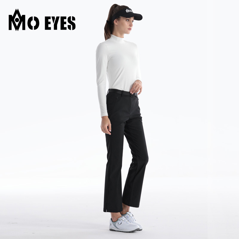 Quần golf nữ ống loe dài tôn dáng, túi khóa kéo ẩn, phong cách thu đông — M23KUZ013-quần đen, M23KUZ013-Quần Trắng