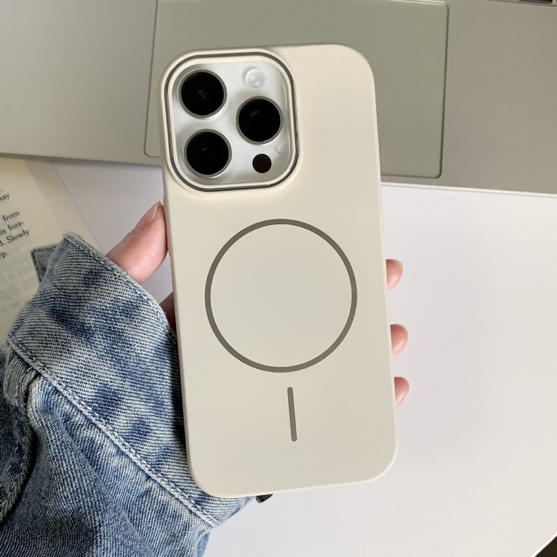 简约磨砂适用iPhone16pro手机壳肤感细圈磁吸苹果15pro防摔保护套|undefined