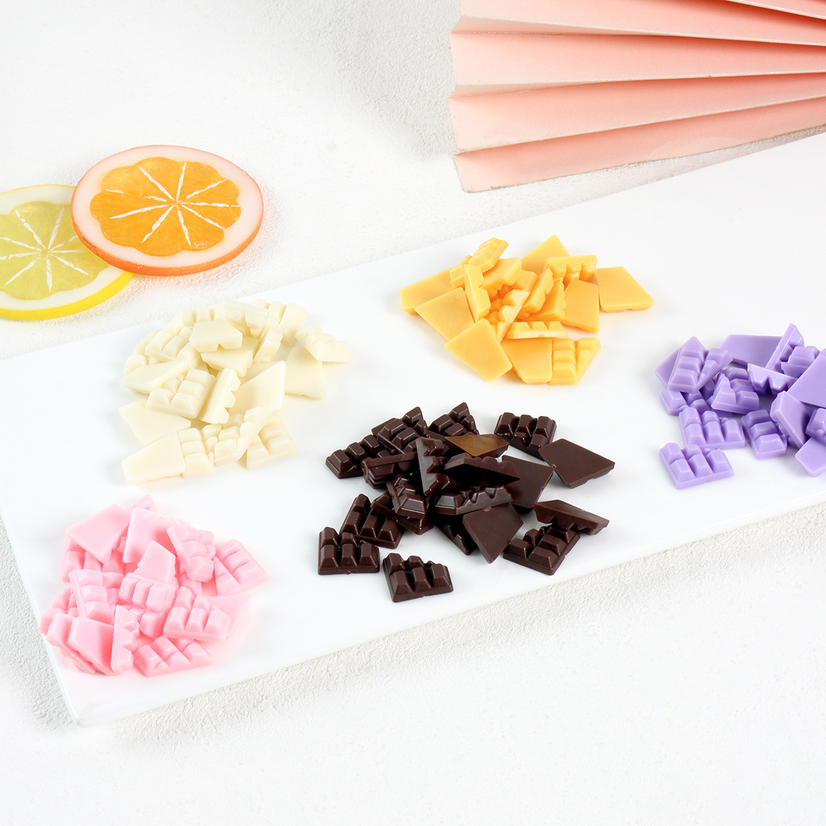 Pvc Mini Artificial Chocolate Block DIY Food Toy Small Half Chocolate Dessert Cake Decoration Material Accessories