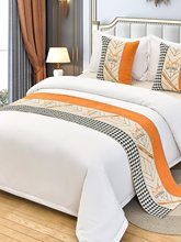 酒店专用床尾巾轻奢高端网红宾馆高档奢华民宿家用床旗床搭毯床盖