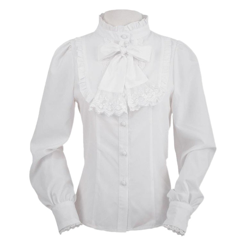 Lolita camisa forrada de lana Otoño e Invierno nueva camisa de fondo engrosada caliente que adelgaza Lolita camiseta manga de soplo