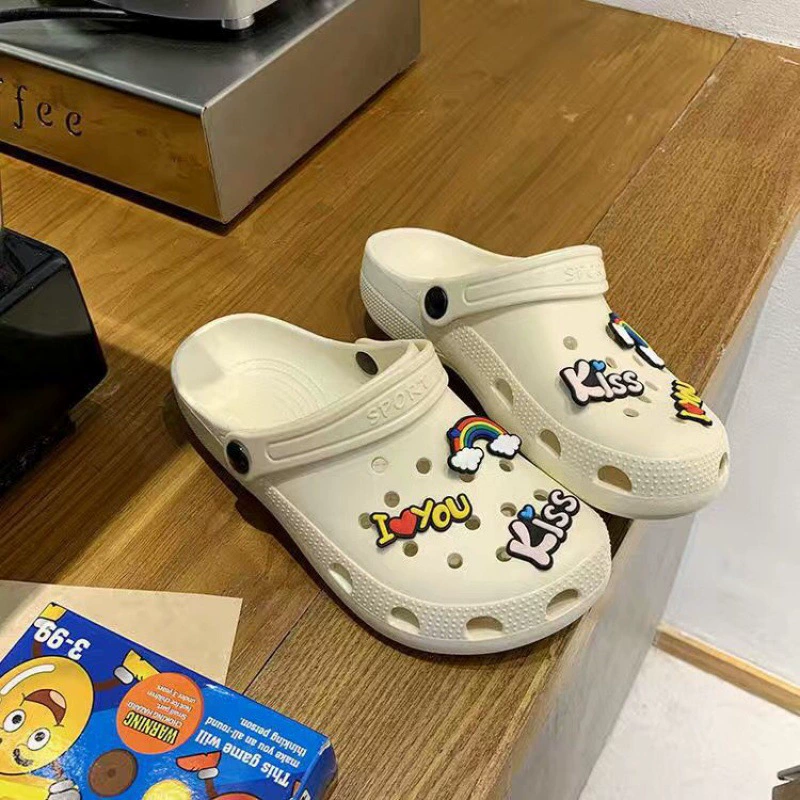 Сетчатые летние нескользящие тапочки в стиле Crocs, платформа, модные мюли с очень высоким каблуком, интернет-знаменитость, женский стиль, эффект увеличения роста, закрытый носок, для прогулок на улице