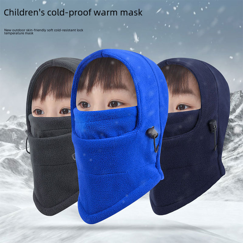 Ruidong Winter Kidsren's Cycling Mask Sports Warm Hood Cold-Proof Face Protection Hat Windproof Motorcycle Ski Hood