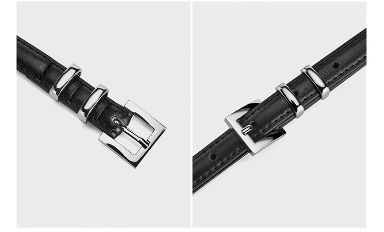 Solid Color Pattern Elegant Simple Style Solid Color Pu Leather Alloy Women's Leather Belts