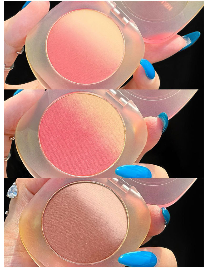 CVZ three-color gradient blush Contouring palette: Dirty tea pink, not prone to flaking, warm blush, natural nude blush undefined