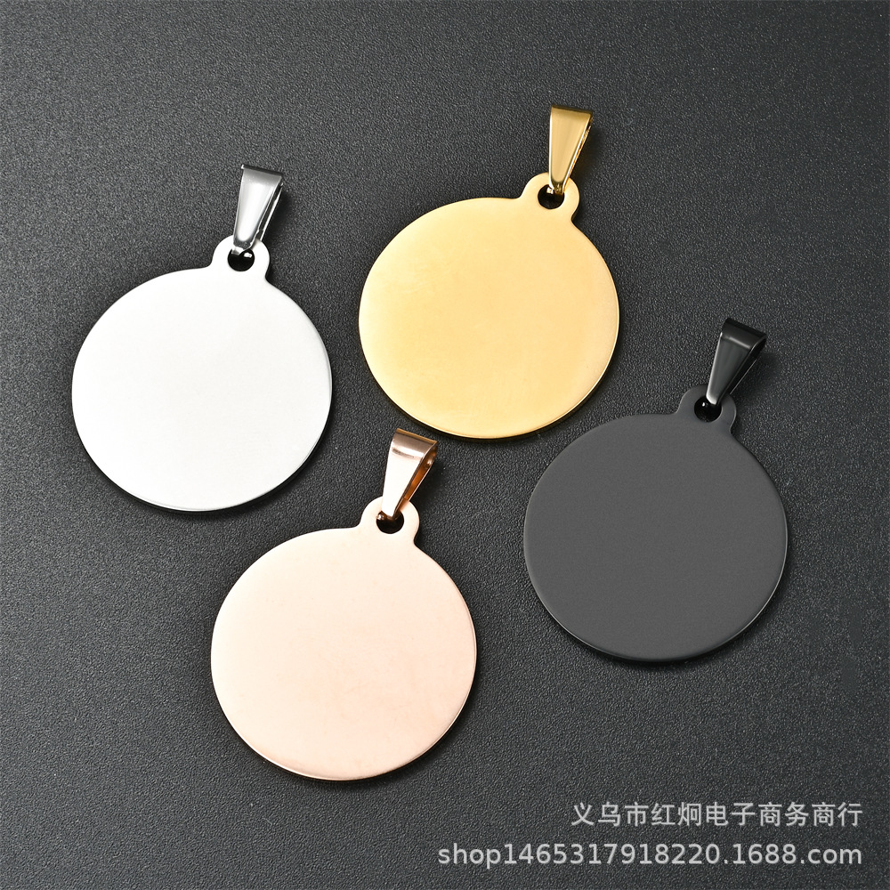 Etiquetas de acero inoxidable esmeriladas para mascotas, etiquetas redondas esmeriladas sin cepillar, etiquetas de hueso, etiquetas grabadas