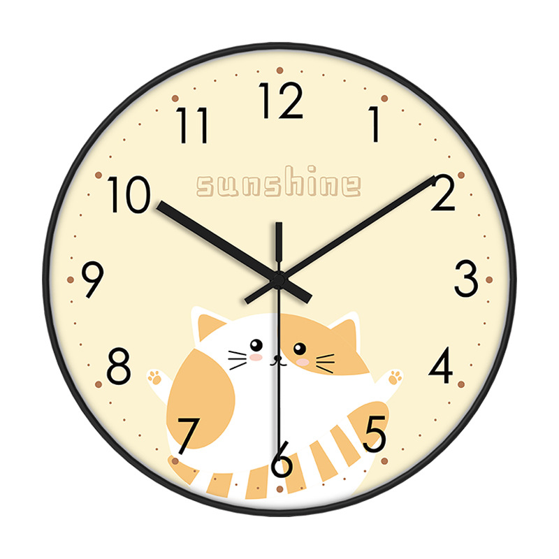 Fábrica personalizada al por mayor de dibujos animados para niños reloj creativo reloj de pared simple sala de estar dormitorio pared ponche-colgante de pelo libre image 16