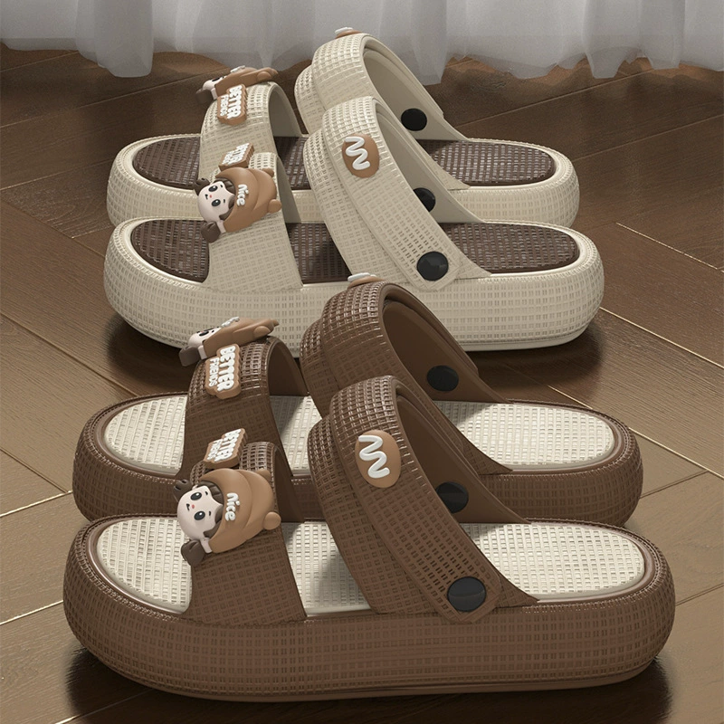 Сандалии на толстой подошве женский летний 2025 новый приморский пляж противоскользящие и вонючие EVA мягкие подошвы холодные тапочки женский летом