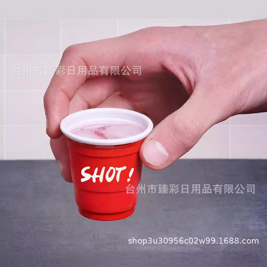 Una taza PS58ml2oz desechable de plástico de doble color Copa partido copa de vino tostada de la boda juego Taza taza de sacrificio