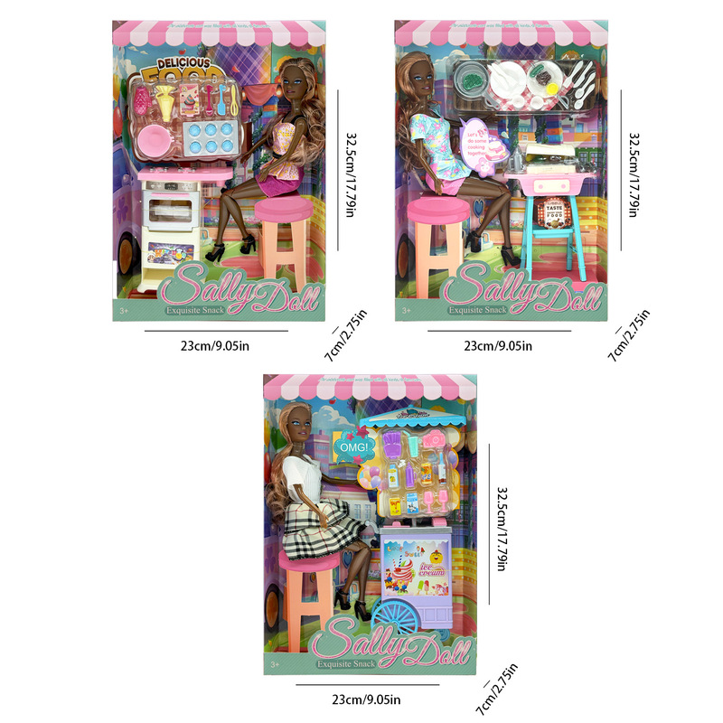 Barbie 11inch Black Doll Set Gift Box Multi-Functional Multi-Scene Cross-Border Exclusive Toy