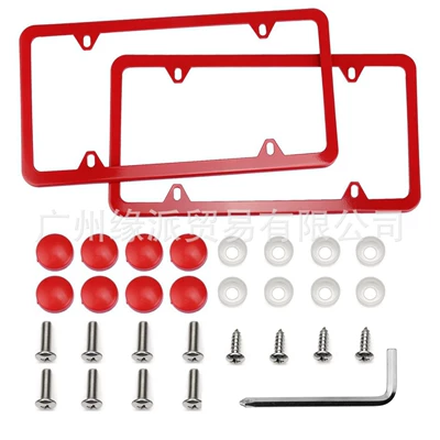 License plate holder/license plate holder – Including Accessories Screw Wrench - 4-holes-red-price-per-piece