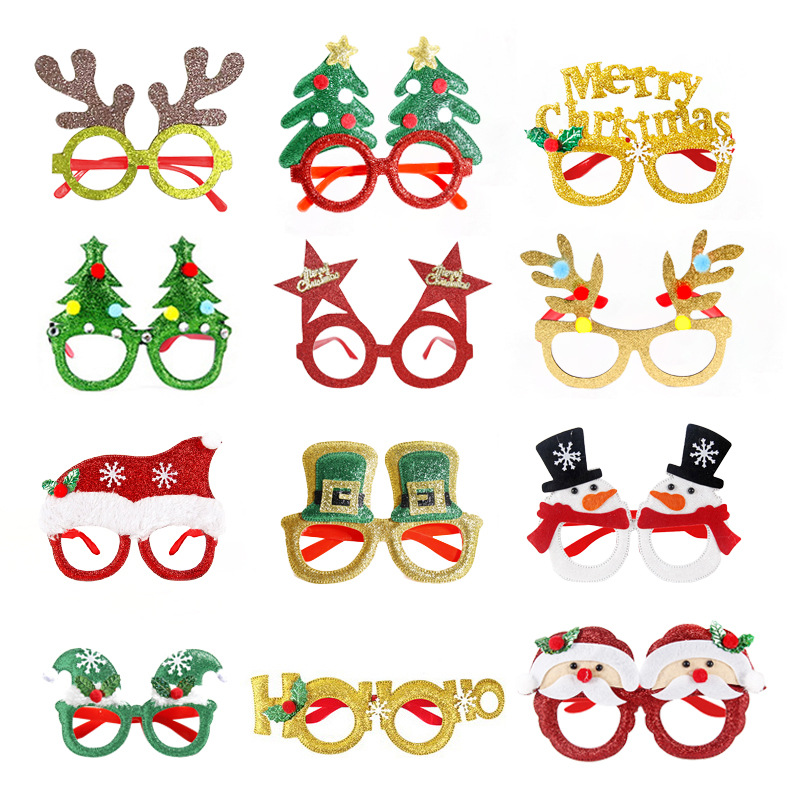Venta caliente decoraciones de Navidad gafas traje Festival adultos niños artículos de regalo de Navidad sombrero cabeza hebilla aro al por mayor