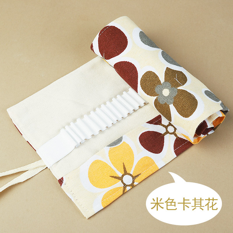 Weizhuang lienzo cortina de la pluma de 72 hoyos de gran capacidad lindo gato de dibujos animados hombres y mujeres lápiz caso lienzo boceto color plomo pintura bolsa de papelería