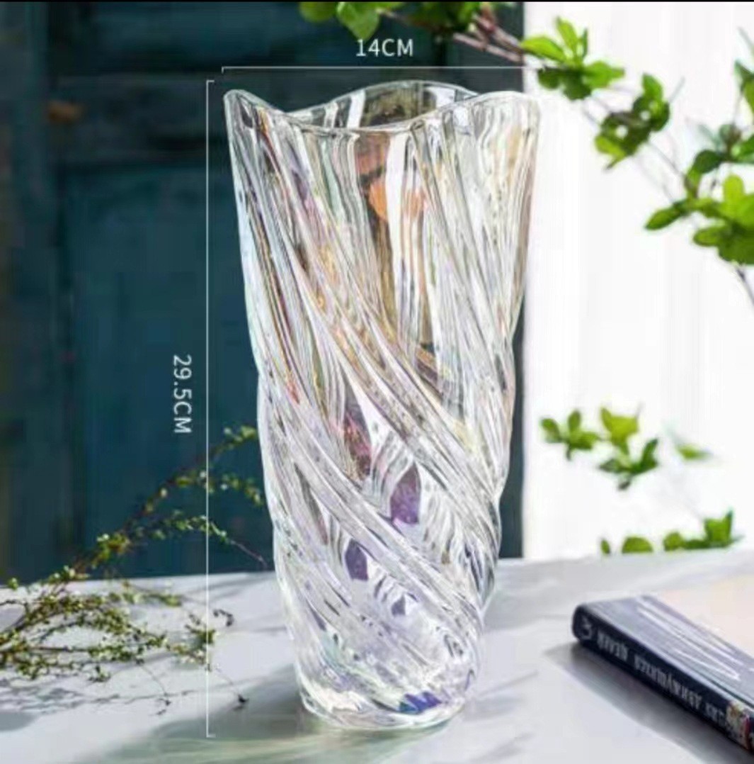Bohemia del norte, vasijas de vidrio esmaltado, vasos de flores transparentes, decorativos para el hogar, decoración suave.