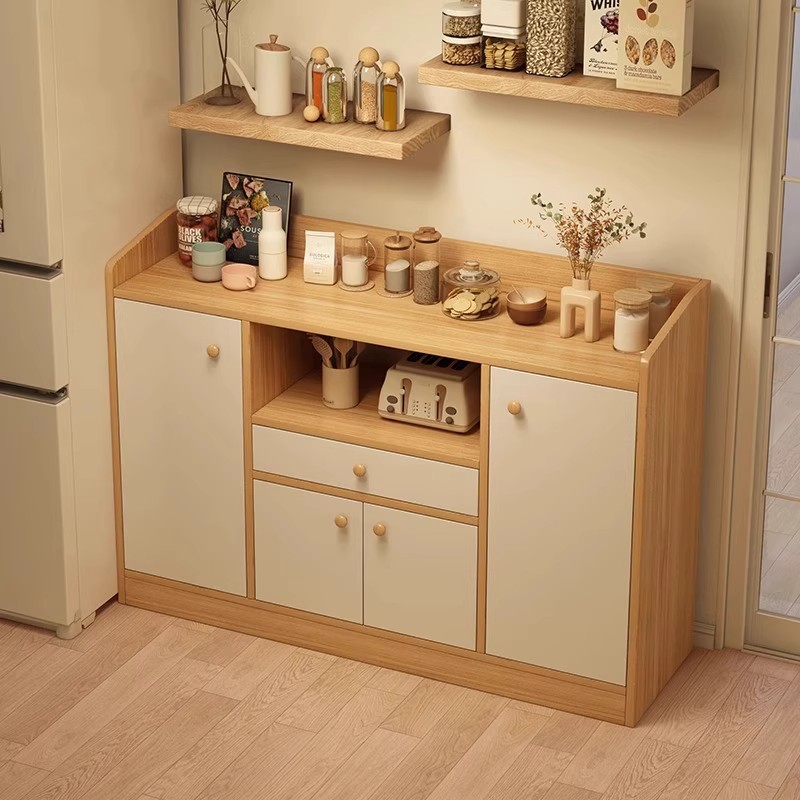 餐边柜靠墙一体家用厨房橱柜简易家用客厅储物置物柜碗柜茶水柜