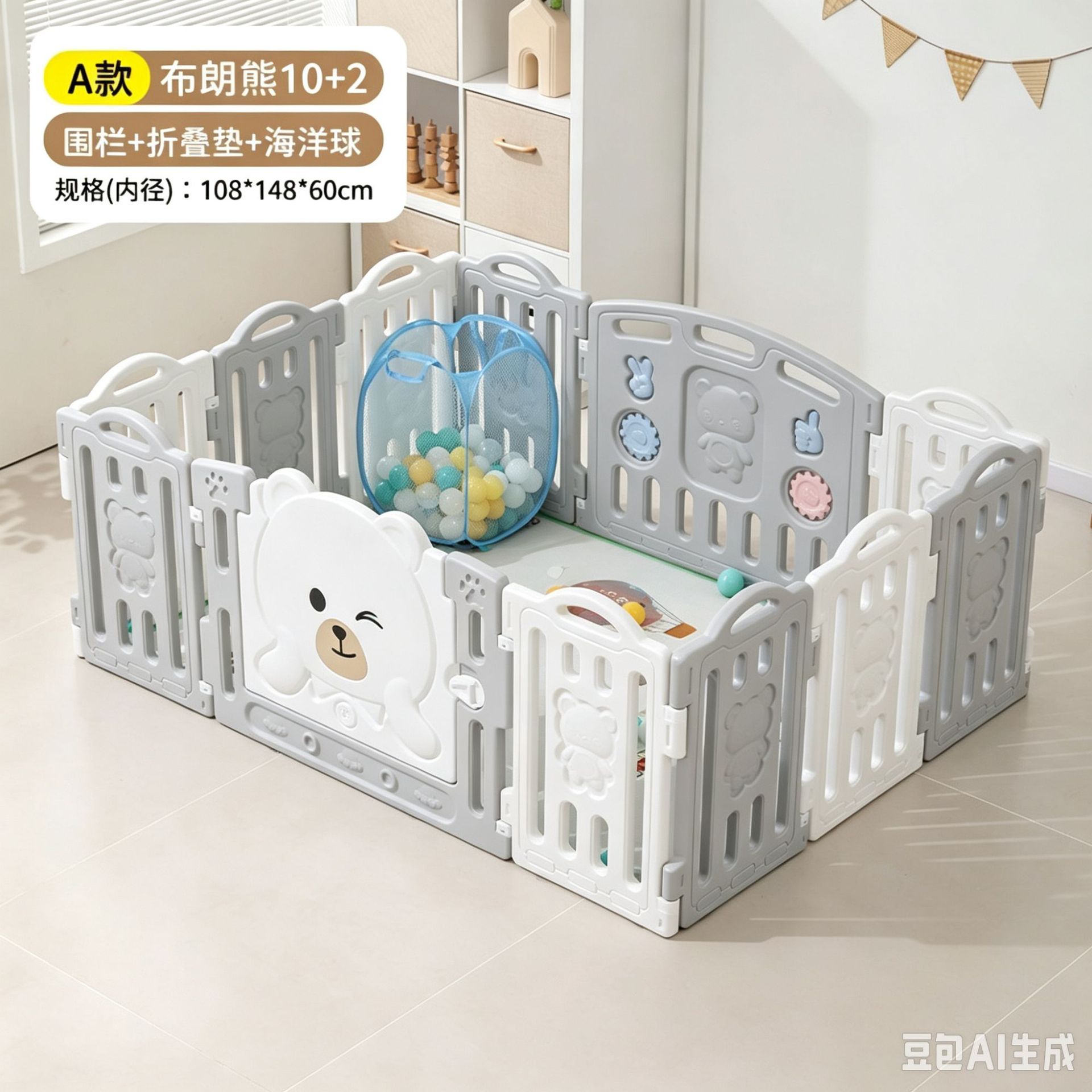 Corral de Seguridad para Niños de Plástico Protector para Casa e Interiores
