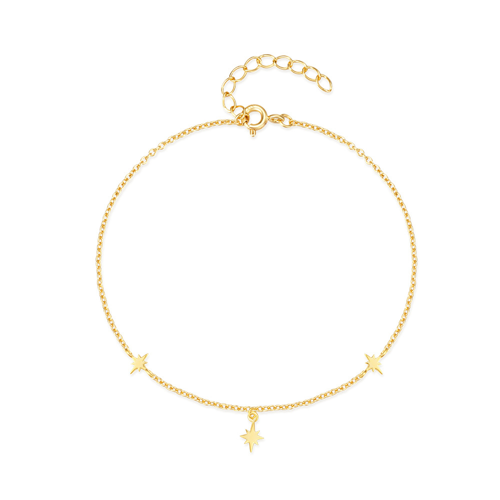 4g Weight Anklet Classification 1 Piece Quantity Holiday, Daily Occasion 925 Sterling Silver Material Star Pattern Women's Gender Casual, Simple Style Style Wholesale Jewelry Casual Simple Style Star 925 Sterling Silver Anklet 8