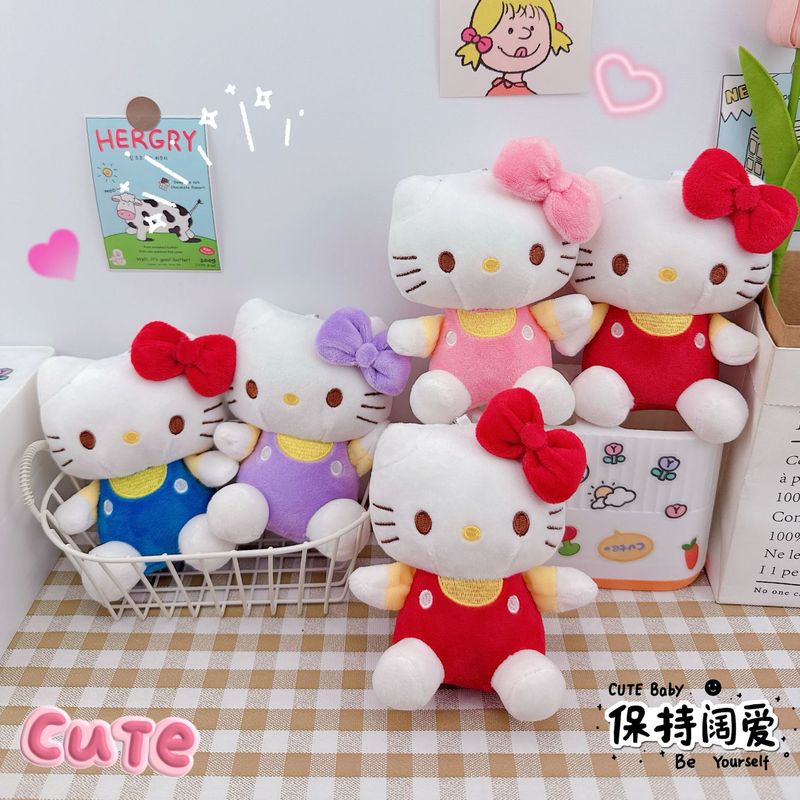 かわいいクラシックケイト猫キーホルダーペンダントクリエイティブぬいぐるみガールハート kt 猫スクールバッグ小さなペンダント人形マシン|undefined