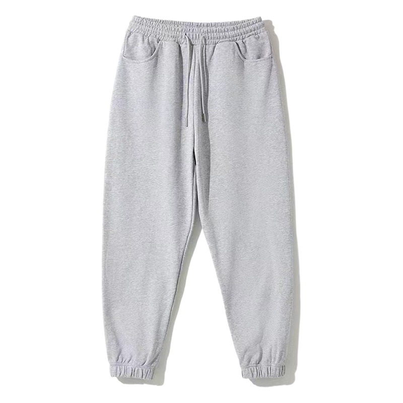 Pantalones pesados de marca de moda de algodón puro sueltos pantalones deportivos de pierna recta pantalones largos de otoño y invierno pantalones de pierna ancha de color sólido