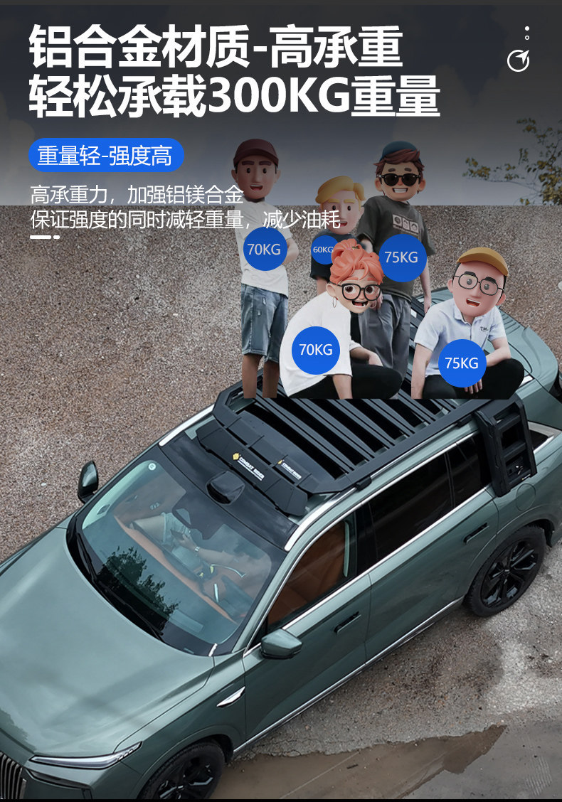 Suitable for Weyland Blue Mountain Outdoor Camping Car Roof Expansion Explorer Roof Rack Canopy Side Tent Ladder