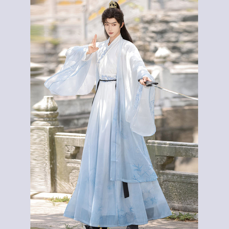 Song-made Hanfu Male Wei Jin Jiaoqi Waist Confucian Skirt Chinese Style Student Performance Stage Clothing Chivalrous Ancient Clothing Spring and Autumn