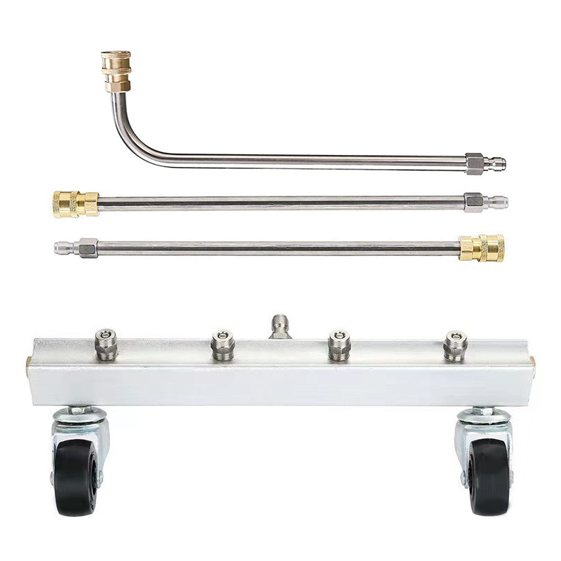 跨境高压清洗汽车底盘喷头万向轮清洗路面喷头车底刷洗地刷水扫帚