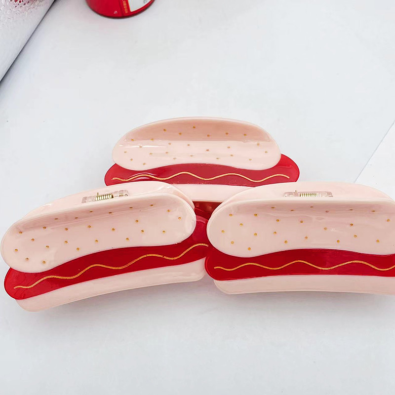 한국 새로운 블로거 아세트산 대형 그랩 클립 햄버거 머리핀 백 헤드 헤어 그립 클립 디스크 헤어 모자 헤어 액세서리