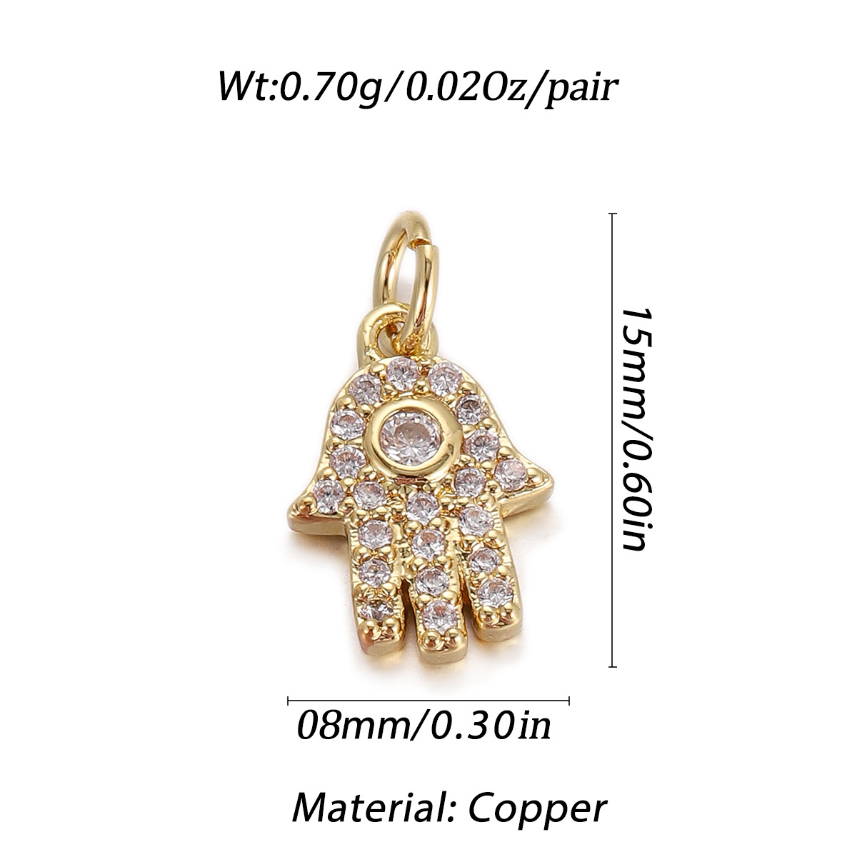 1g Weight Pendant Jewelry Making Type 9 * 15mm Jewelry Making Size DIY Ornament Accessories Classification 1 Piece Quantity Copper Material Devil's Eye, Hand Of Fatima Pattern All Seasons Season Polished Finish Plating Design Elegant, Vintage Style Style 1 Piece 9 * 15mm Copper Devil's Eye Hand Of Fatima Polished Pendant DIY Ornament Accessories 2